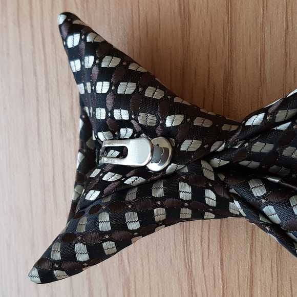 David Taylor clip-on tie, 20", brown patterned - Picture 4 of 7